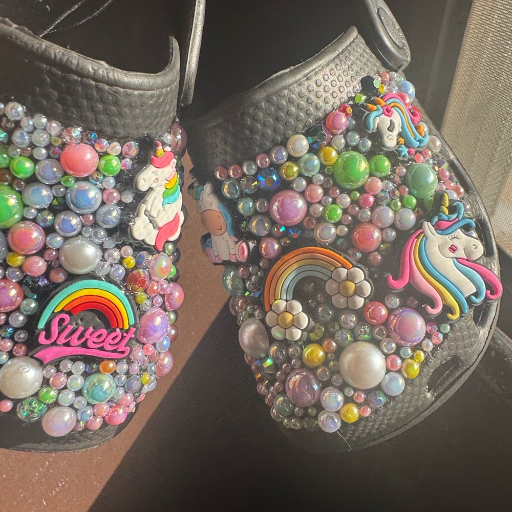 Colorful Unicorn and Rainbow Kids Clogs